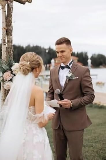 Mens Slim Fit 2 Piece Suit Two Button Notched Lapel Solid Suit Jacket Pants Set Business Wedding Prom Suits