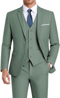 WEEN CHARM Men's 3-Piece Slim Fit Suit Set-2-Button Blazer,Vest & Pants-Formal Wedding,Prom,Party & Business Tuxedo