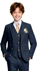 Boys Linen Suit Casual Summer 3 Piece Slim Fit Suit Breathable Kids Teen boy Jacket Vest Pant